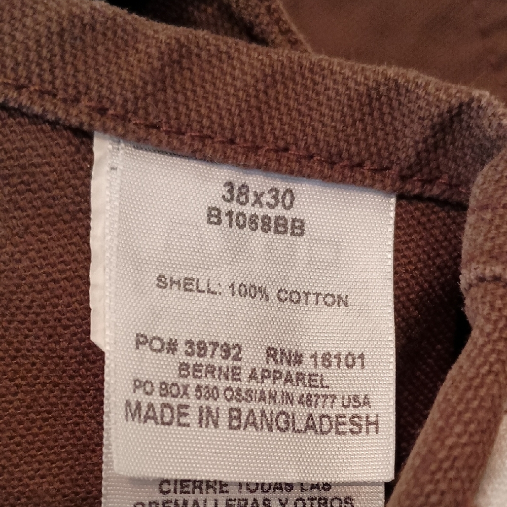 Berne Carpenter Overalls with Adjustable Straps 38x30 - Picture 7 of 7